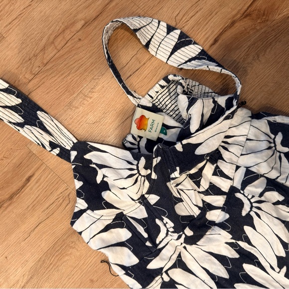 Farm Rio Black Floral Jumpsuit M - Picture 4 of 6